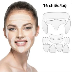 Miếng Dán Silicon Tái Sử Dụng Chống Nhăn Nâng Cơ Mặt Cổ Mắt Miếng Dán Nâng Cơ Ban Đêm Mặt Nạ Nâng Cơ Trán Băng Dính Nâng Cơ Mặt Gói 16 Miếng