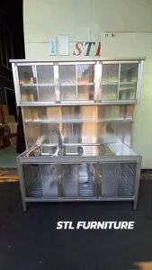 ตู้ซิงค์ล้างจาน โครงเหล็ก ต่อบน 150 cm 2 หลุม