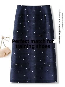 V.C.I | Dots Celulose Blue Slimming High Waist Straight Long Dress