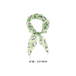 MeiYang Silk Scarf Geometric Color Block Triangle Versatile Fashionable Summer Autumn Polyester Fiber Womens Scarf Accessory