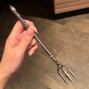 New Steel Fork Sea Gods Trident Stainless Food Picks Fruit Fork for Upscale Restaurant Man Woman Gift Forks