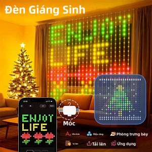 400 Đèn LED Thông Minh Dạng Rèm Điều Khiển Bằng Ứng Dụng Đổi Màu Động Trang Trí Tiệc Tùng Tại Nhà Chống Nước IP65 Có Điều Khiển Từ Xa