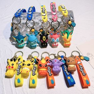 Pokemon Keychain Pikachu Toy Anime Action Figure Kawaii Cartoon Fashion Charmander Psyduck Doll Keyring Car Bag Pendant Kid Gift