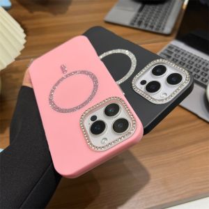 Diamond Magnetic Phone Case For iPhone 16 Pro Max 13 15 14 11 12 16promax 15promax 13promax Magsafe Shockproof Cover Funda