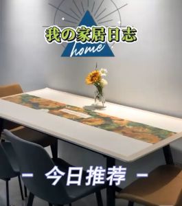 Taplak Meja Makan Resto Style Aesthetic Kulit Anti Slip/Alas Meja Trendy Taplak Meja Ruang Tamu Anti Air Anti Lecet/Minyak
