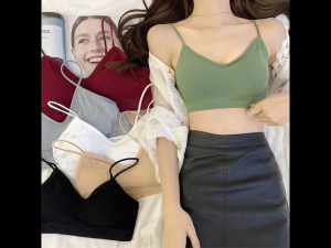 Sport Bra Wanita BH Tanpa Kawat Pakaian Dalam Polos Sleeveless Dengan Busa / Bralette Push CF P242