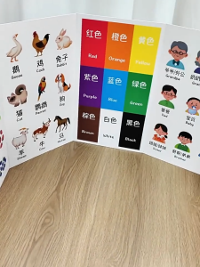 Baby Early Educational Toy Foldable Learning Board Kad Pembelajaran Bayi Double-sided Numbers Animals Flashcard