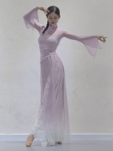 Elegant Classical Dance Costume Womens New Style Flowing Shawl Practice Suit National Performance QingTongXiFeng