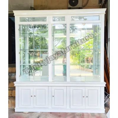 Lemari Pajangan Kristal Jumbo Premium Kayu Blokteak 18ml Duco (Custom) /trinityjayafurniture