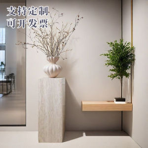 Modern Minimalist Floor Rock Plate Flower Stand Hotel Lounge Living Room Display Table Column Mounted Solid Surface Material