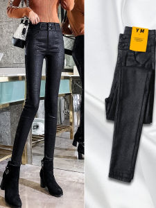 High Waist Matte Leather Pants Womens Tight Fit Base Layer Pants Outerwear Autumn Season Versatile Slimming Bottoms