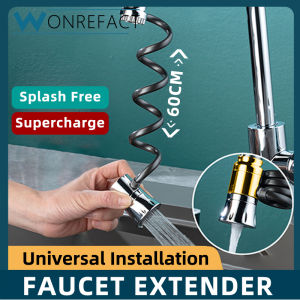 3 Modes Of Faucet Pull Out Extender New Bathroom 360 Degree Rotating Metal Extension Pressurized Shower Non Splashing Faucet Universal Kitchen Accessories