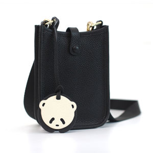 Misstic Tai Is Cute! First Layer Cowhide Handmade Creative Cute Panda Pendant Bag Ornaments