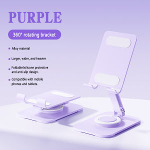 360 Rotatable Metal Phone Tablet Stand Foldable Desktop Phone Holder Smartphone Kickstand Tablets Anti-Slip Desk Mount Brackets