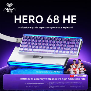 AULA | AULA HERO 68HE Magnetic Switch Keyboard RGB Gaming Mechanical Keyboard Rapid Trigger 8K Return Wired Esports Custom Keyboard