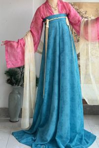 Original Hanfu by LiHuaGe Ting Tang Dynasty Style Printed One-Piece Chest-Length Skirt Revival Daily Wear Spring Summer Womens Clothing