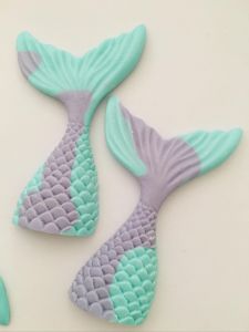 2pcs Little Mermaid Tail Edible Cake Topper