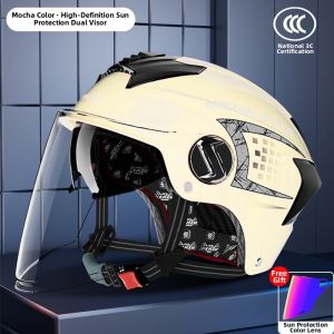 JUNHAOLONG | Universal Helmet for E-bike and Motorbike 4 Seasons Sun Protection