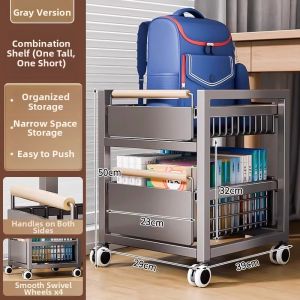 B&W | Wheeled Book Storage Rack