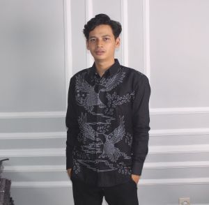 STYLEBATIK Kemeja Batik Slimfit full furing katun motif BURUNG PUTIH