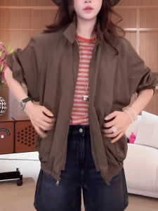 เสื้อแจ็คเก็ตกันแดดแขนยาวหลวมๆ สำหรับผู้หญิง ฤดูใบไม้ร่วง 2025 ใหม่ ดีไซน์เกาหลี สีสันสดใส คุณภาพสูง แฟชั่น