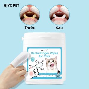 GJYC Pet | Khăn Lau Răng Cho Mèo Dùng Một Lần Kết Cấu 3D Kép Làm Sạch Mảng Bám Loại Bỏ Cao Răng Không Cần Chải Răng Chăm Sóc Răng Miệng.