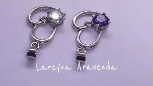 Lareyna Aravenda Kalung Titanium Wanita + Liontin S925 Romantic Crystal KL034