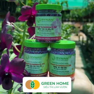Bộ 3 Phân Tan Chậm GreenHome Rynan 200-210-220 Bao 90gr Chuyên Phong Lan 3 Giai Đoạn Từ Con - Ra Hoa