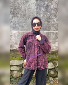 Jaket Jeans Wanita Oversize & Jaket Denim Cewek M-XXXL Jumbo