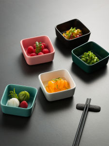 Creative Restaurant Hotel Nuts Snacks Dish Plate Home Use Seasoning Sauce Bowl Pure Color Chinese Style Ceramic Square Plate