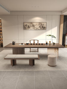 Silent Style Solid Wood Table-Chair Set For Home Modern Minimalist Suspension Table Acrylic Gradient Office Tea Making Table