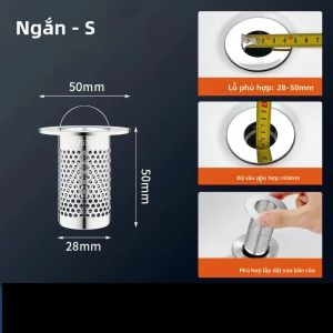 Lưới Lọc Cống Sàn Bằng Thép Không Gỉ Có Tay Cầm Chống Tắc Nghẽn Lưới Lọc Tóc Bẫy Thức Ăn Kèm Nắp Đậy Chống Côn Trùng Cho Vòi Sen Và Bồn Rửa