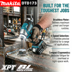 Makita | Makita DTD173 bule 18v Brushless Lithium-ion Impact Driver Power Tool Multifunctional Tool Drill Bit Power Tool