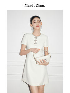 Elegant Bow Diamante Short Dress