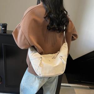 Lightweight Outdoor Childrens Student Crossbody Bag Simple Casual Cloth Single Shoulder Tote Bag Korean Style Dumpling Bag