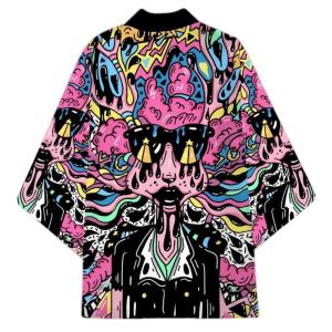 Nam Graffiti In Hình Hoạt Hình Áo Cardigan Kimono Nhiều Màu Sắc Nghệ Thuật Trừu Tượng Thường Ngày Rời Tay Lửng Hip Hop Dạo Phố