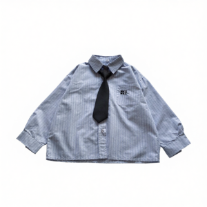 Boys Long Sleeve Cotton Shirt Spring Autumn Fashionable Kids Clothing Pure Cotton Durable Striped Pattern School Uniform Style