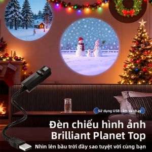 Đèn Chiếu USB Giáng Sinh Hình Người Tuyết Xoay 360 Độ Đèn Ngủ LED Với Các Mẫu Hình Có Thể Chuyển Đổi Cho Không Gian Tối Và Ban Đêm