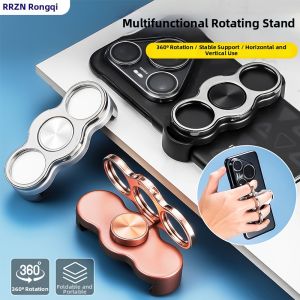 RQZN | Adjustable Metal Portable Phone Stand for Live Streaming Video Watching and Photography Dual/Three Finger Rings