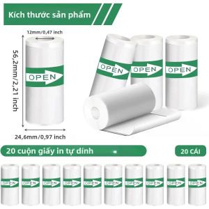 20 Chiếc Giấy Dán Nhiệt Tự Dính 5.7X2.5Cm Máy In Ảnh Mini Nhãn Cho Hình Ảnh Và Ghi Chú Tương Thích Với Hầu Hết Các Máy In