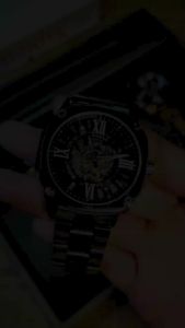 T-WINNER | WINNER Business Skeleton Automatic Mechanical Watch for Men Luminous Hands Stainless Steel Strap Luxury Brand Fashion Watches