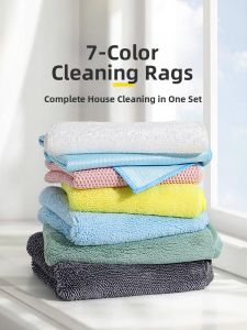 BEAR FAMILY | Color Coded Water Absorbent Non Linting Thickened Sectional Cleaning Cloths