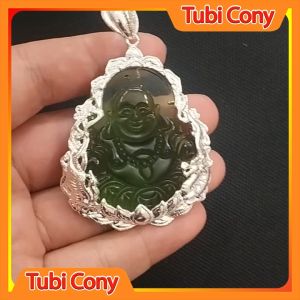 Mặt dây chuyền di lạc xanh lá viền trắng Tubi Cony Mẫu M15111-151-KT
