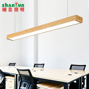 Minimalist Modern Real Wood Grain LED Office Ceiling Light Aluminum Body Dual-Purpose Hemp Rope Chandelier for Living Room