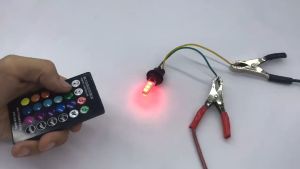 T10 LED 2PCs Remote Control 5050 CAR LED BULB 6 SMD MULTICOLOUR RGB 501 SIDE LIGHT BULBS Lampu Kecik Kereta Motosikal