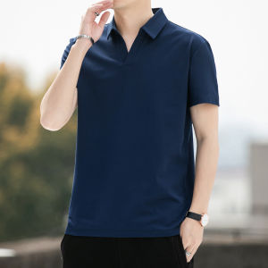 Casual Short Sleeve Polo Shirt for Men Fashionable Summer New Business T-Shirt Standard Fit Youth Popular Long Velvet Cotton