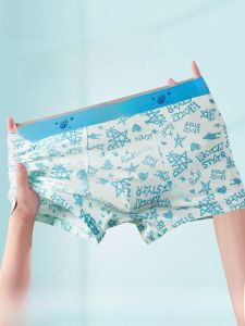 Miiow | Pure Cotton Youth Underwear Male Development Period Student Boxer Shorts 2025 New Antibacterial Breathable Flat Angle Briefs