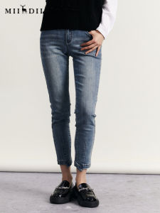 High Waist Cotton Stretch Denim Pencil Pants Womens Fashion Autumn New Style Versatile High Waist Nine Points Pants