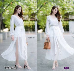 12345 LUNA LONG DRESS WANITA PANTAI / MATERINITI KOREAN VINTAGE