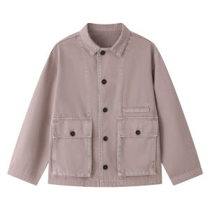 Washed Denim Jacket Medium Length Turn-down Collar Top Cotton 100% Spring Season Single Button Closure Pure Color Womens Outerwear